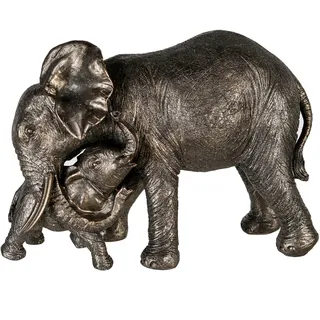 Gilde Tierfigur »Elefant mit Jungem "Zambezi"«, goldfarben