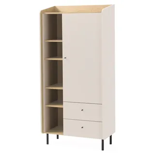 Masseno Drehtürenschrank VETTA 80/170/42cm 1-türig Beige - Beige