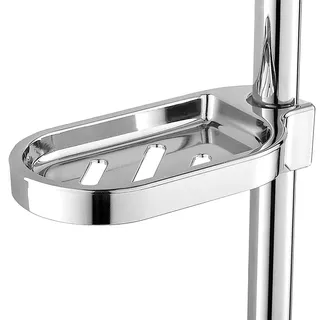 YUMILI seifenhalter dusche, Badezimmer-Seifenhalter, Seifenschale, ABS-Seifenschalenhalter Verstellbare Duschstangen-Schieber, Praktisches Badezimmer-Gadget Geeignet für Toilette