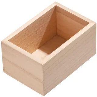 iDesign Schubladeneinsatz für die Küche, Besteckkasten aus Paulownia-Holz für die Küchenschublade oder den Schrank, Schubladen Organizer für Besteck, beige