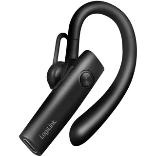 Logilink kabelloses Mono-Headset mit Ohrclip, BT Version 5.4, Aufladen über USB-C, ca. 100 Stunden, abnehmbares Mikrofon