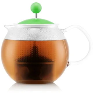 Bodum Assam 1823-538B Teepresse mit Glasgriff und farbigem Kunststoffdeckel, 0,5 l, 500 ml, Grün
