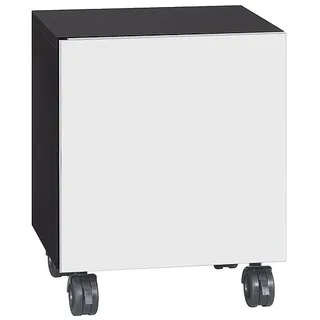 Rollcontainer ELA, Korpus schwarz seidenmatt, Front weiß seidenmatt, 400 x 400 x 350 mm