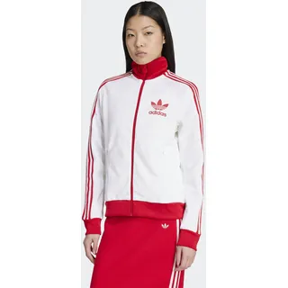 adidas Trainingsjacke ADIDAS ORIGINALS "CLASSIC TT", Damen, Gr. XL, rot (weiß, better scarlet), Obermaterial: 52% Baumwolle, 48% Polyester, normal, Jacken Trainingsjacke