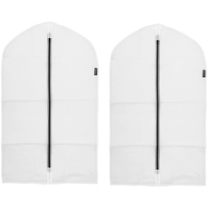 Brabantia - Kleiderschutzhüllen M - Kleiderschutztasche - Transparenter Hängesack - Kleiderschrank Aufbewahrung - Kleiderständer Organisator - für Mäntel & Kleider - 2er-Set - White - 60 x 100 cm