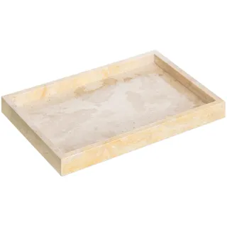 Navaris Tablett für Schmuck und Make-Up - Badezimmertablett - Travertin - 30 x 20 - Schlüsselablage Schale - Badezimmer Tablet - Naturstein - Badezimmer Steinplatte - rechteckig