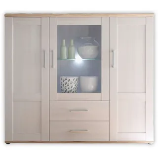 Stella Trading Highboard 156 x 137 x 46 cm Braun/Weiß