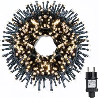 Gresonic-Led-Cluster-Lichterkette-Strombetrieb Deko für Innen Außen Garten Weihnachtsbaum Hochzeit (750LED, Warmweiss Dauerlicht)