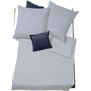 FLEURESSE Rio Gestreift Blau 155 x 220 cm + 2 x 80 x 80 cm