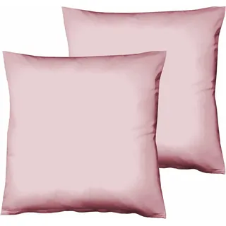 fleuresse Kissenbezüge "Colours" edler, bügelfreier Interlock-Jersey aus 100% Baumwolle, dunkel rosa