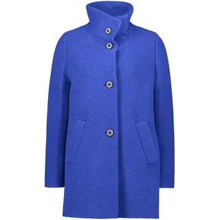 Kurzjacke AMBER & JUNE "Kurzmantel mit Stehkragen", Damen, Gr. 38, blau (bright blau melange), Obermaterial: 50% Polyester PES. 47% Wolle mw. 3% sonstige Fasern AF., Jacken Kurzjacke