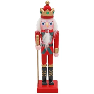 PMS International Nussknacker Figur Deko 20cm Mit Krone Weihnachts-Ornament