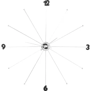 Kare Design Wanduhr Like Umbrella Balls, Chrom, 100cm Durchmesser, Uhr, Sthalgestell, Quarzuhrwerk, Batterie nicht inklusive, Schwarz