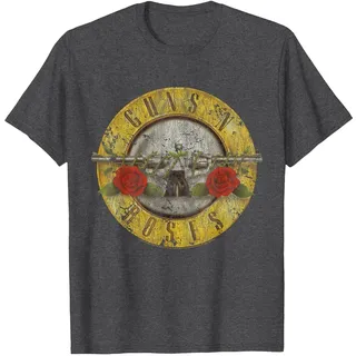 Offizielles Guns N' Roses Vintage Logo Grau T-Shirt, Herren, Anthrazit Meliert, L
