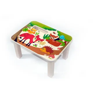 Hess Holzspielzeug 30284 - Fußbank aus Holz für Kinder, Serie Waldtiere, handgefertigt, ca. 33 x 24 x 18 cm groß, zum Sitzen und als Erhöhung beim Stehen