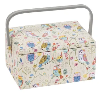 Hobby Gift Medium Näh-Aufbewahrungsbox, Holz/Stoff, Twit Twoo