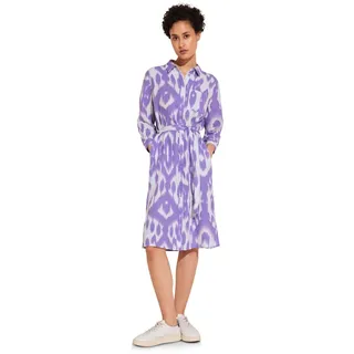 Street One Damen A143852 Leinenkleid mit Print, Smell Of Lavender, 38