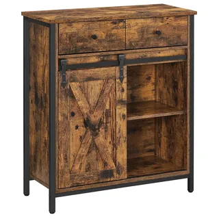 Sideboard Kommode - 70 x 30 x 80 cm - Mit Schublade - Mit Schiebetür - Wohnzimmerschrank - Kaffeebraun - Braun