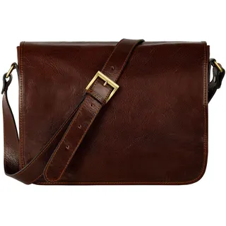 Time Resistance Leder Umhängetasche Herren - Messenger Bags - Arbeitstasche Herren - Elegante Aktentasche - Ledertasche - Herren Tasche