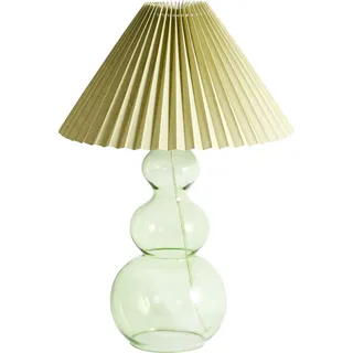 BELIANI Tischlampe Grün Glasfuß Glockenförmiger Lampenschirm Stoff Innenbereich Schlafzimmer Wohnzimmer Moderner Stil - Grün