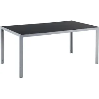 Beliani Gartentisch 160 x 91 x 71 cm Schwarz/Silber