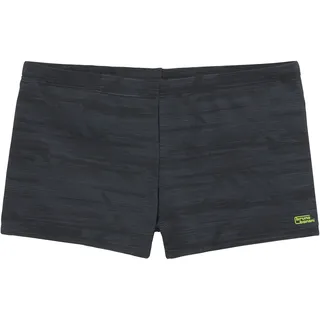 Boxer-Badehose BRUNO BANANI, Herren, Gr. 5 (50), N-Gr, schwarz (schwarz, grau), Polyamid, bedruckt, Badehosen Boxer-Badehose, mit trendigem Alloverprint