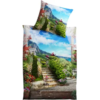 Kinzler Trentino bunt Baumwoll-Renforcé 155 x 220 cm + 2 x 80 x 80 cm