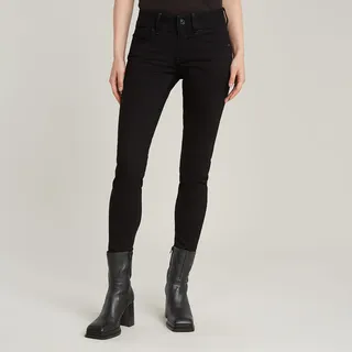 G-Star für Damen. D25522-D837-A810 Jeans Lynn Mid Skinny schwarz (24/30), Lässig, Baumwolle, Denim