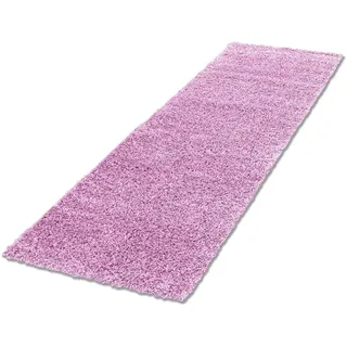 my home Läufer »Shaggy 30« rechteckig 30 mm Höhe Teppich-Läufer, Brücke, Uni-Farben, besonders weich und kuschelig, rosa