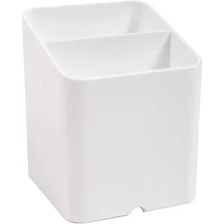 Exacompta 67713D Premium Stiftehalter Pen-Cube mit 2 Fächern für mehr Ordnung auf dem Schreibtisch Stifteköcher Stiftebox Aufbewahrungsbox Organizer weiß