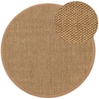 Kunstloft Sisalteppich Greta Cream ø 250 cm rund , Beige , Naturmaterialen , Beton Optik , Rund , 250x1 cm , Gots , für Fußbodenheizung geeignet , Teppiche und Böden, Teppiche