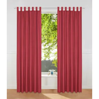 Vorhang OTTO HOME "Raja" Gr. 5, rot, B:140cm H:265cm, Polyester, Recyceltes Material, Gardinen, Vorhang, 2er-Set, Bestseller, einfarbig, modern, pflegeleichte Mikrofaser