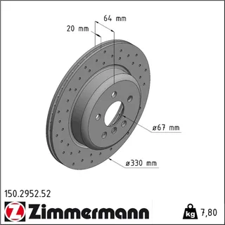 ZIMMERMANN Bremsscheibe 150.2952.52