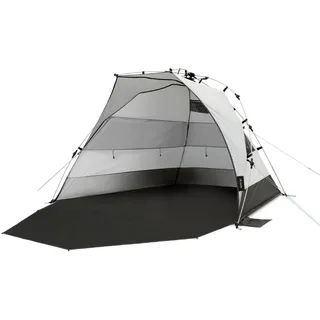 qeedo Quick Bay Pro Große Strandmuschel mit UV-Schutz (UV80) für 3 Personen inkl. Sandheringe und Roll-in-Bag Sonnenschutz für Familien, Kinder, Babys oder Hunde - Sandgrey