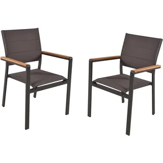 Garden Pleasure DAVINA Stapelstuhl 58 x 57 x 86 cm braun/grau 2 St.