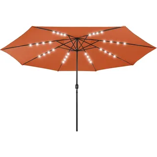 vidaXL Sonnenschirm mit LED-Beleuchtung 400 cm Terrakotta - Orange