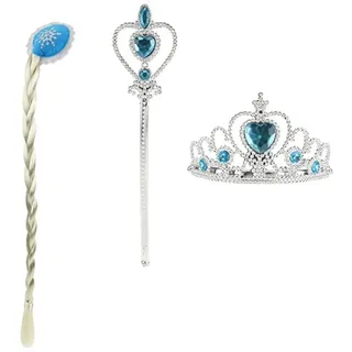 BREIMEIR Ice Princess Set mit Zopf Tiara + Stab - Bunt