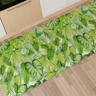 PETTI Artigiani Italiani - Teppich für Küche, rutschfest, waschbar, Läufer für Küche, Teppich, Küchenläufer, 52 x 80 cm, Design Tropical 05, 100% Made in Italy