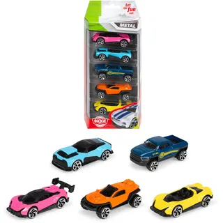 Dickie Toys - Spielzeugauto-Set mit 5 Autos (je 7 cm) - 5 kleine Modellautos aus Metall mit Freilauf, Auto-Spielzeug für Kinder ab 3 Jahre, zufällige Auswahl aus 2 verschiedenen Sets