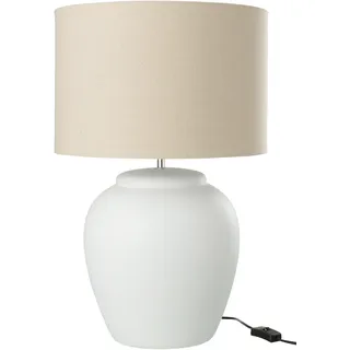 J-Line Lampe Meli + Schirm Keramik Lei Weiß Large - Weiß