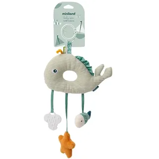 Miniland – Mobile für das Kinderbett – Sensorisches Zentrum für Babys: mit verschiedenen Texturen und Beißring – zum Aufhängen oder losen Verwenden (Baby Sea)