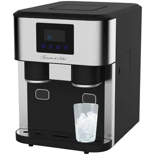 Rosenstein & Söhne Crushed Ice Maschine: Profi-Eiswürfelmaschine mit Crushed Ice & Kaltwasser, XXL-Touchdisplay