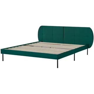[en.casa] Polsterbett ‘Porvoo’ Kiefernholz Samt 160 x 200 cm Dunkelgrün - dunkelgrün