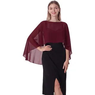 Hotshawl Damen Chiffon-umhang001 Pashmina-Schal | Leichte, klassische Capelets für Damen, weicher Überzug für Hochzeit, Brautjungfern, formeller Hals, durchsichtige Schals für