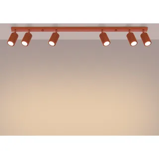 Plafond KARBON 6L roter Ocker 6xGU10 10W Aluminium 16.5x6.5x117cm Sollux Lighting