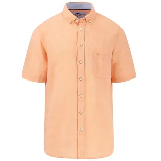Fynch Hatton 15046001 Premium Linen Kurzarmhemd - Sunny Orange - L