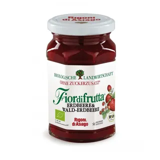 Rigoni di Asiago Fiordifrutta - Fruchtaufstrich - Erdbeeren und Wald-Erdbeeren BIO, 250 g