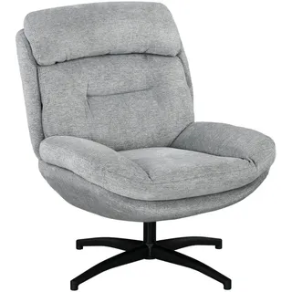 Homcom Relaxsessel drehbar Chenille 91 x 98 x 79 cm Grau mit Kissen