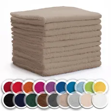 NatureMark 10er Pack Waschlappen | 100% Baumwolle | Frottier Seiflappen | Größe 30 x 30 cm | Frottee Seiftücher im 10er Pack Farbe: Sand/Beige