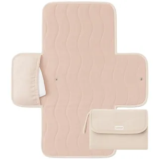 Toddlekind Mini Maven Tragbare Wickelunterlage – Aus Bio-Baumwolle, Wasserabweisend & Faltbar – Wickel-Organizer für Unterwegs, Windeltasche mit Wickelunterlage